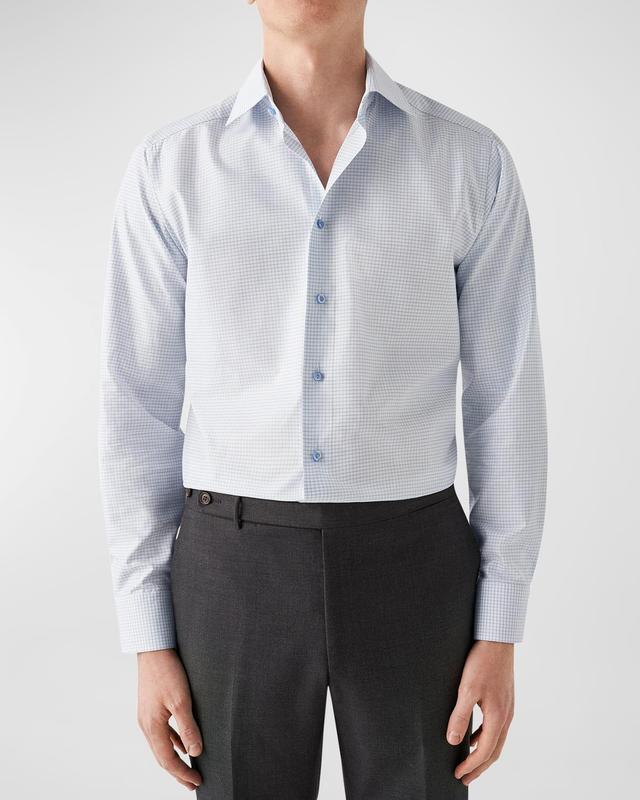 Mens Contemporary-Fit Check Cotton & Tencel Shirt Product Image