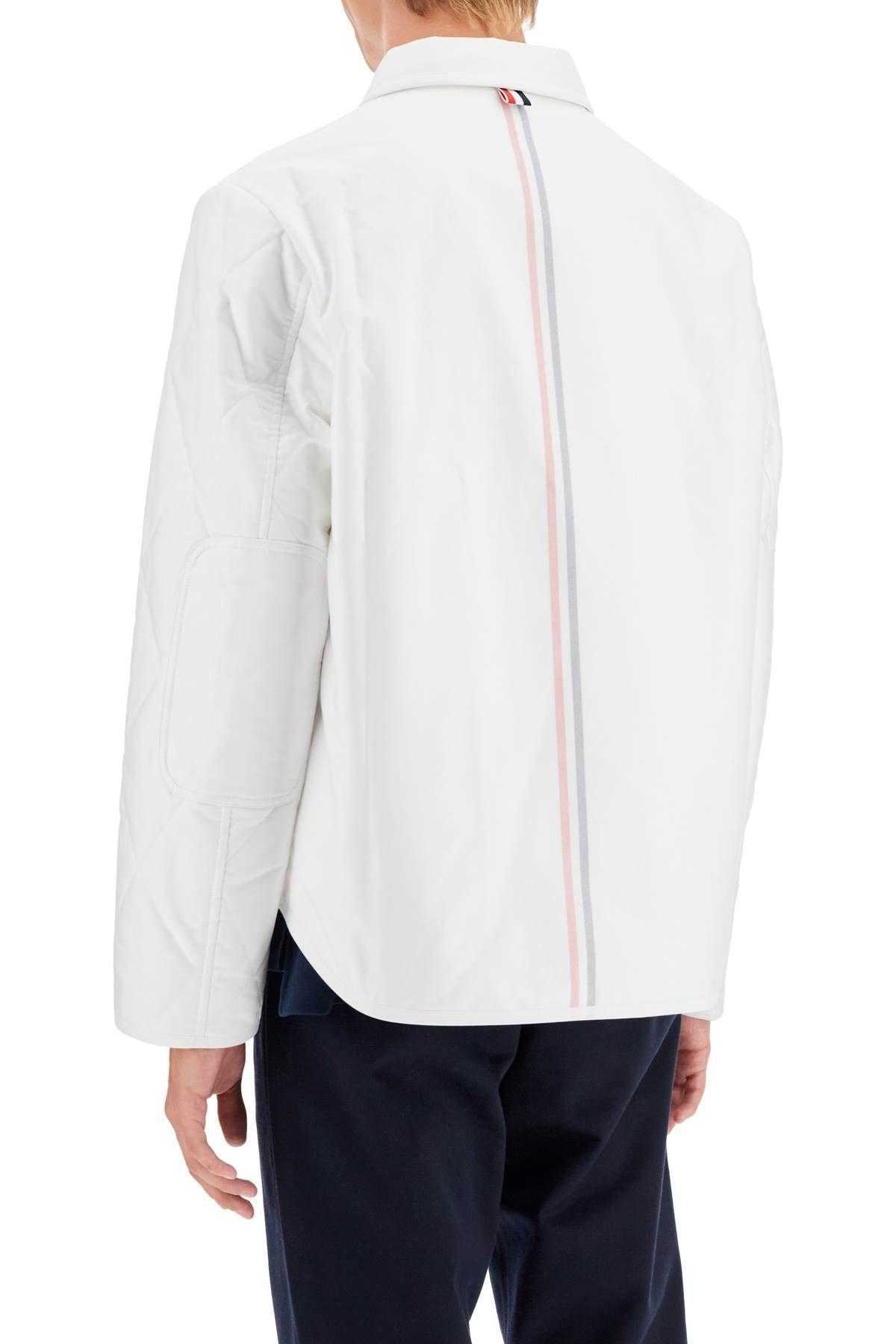 THOM BROWNE Rwb Stripe Detailed Quilted Down Jacket In White Product Image