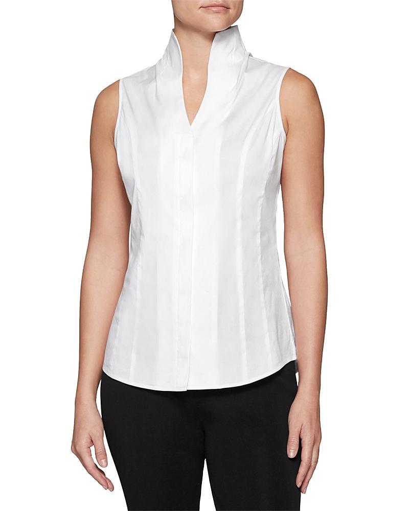 Misook Sleeveless Stand Collar Blouse Product Image