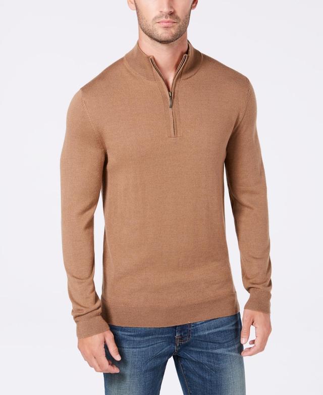 Club Room Mens Quarter-Zip Merino Wool Blend Sweater, Created for Macys Product Image