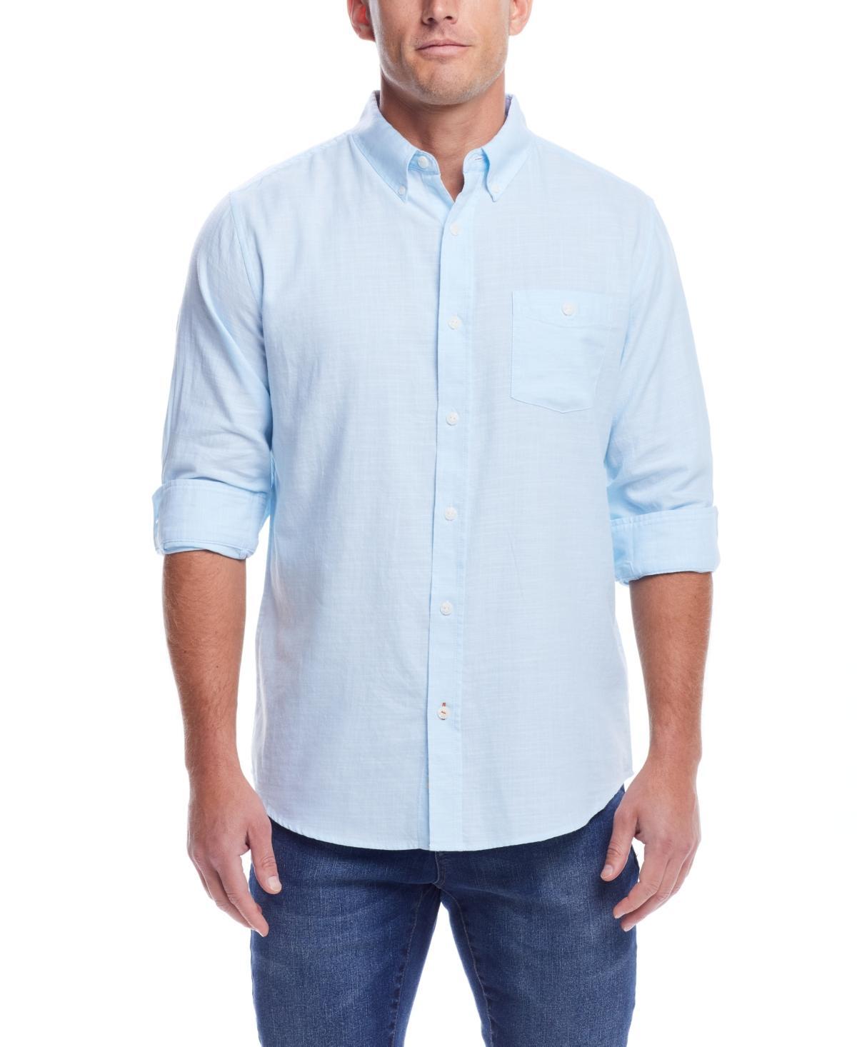 Men's Long Sleeve Solid Cotton Twill Shirt Product Image