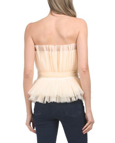 Strapless Tulle Banded Top for Women Product Image