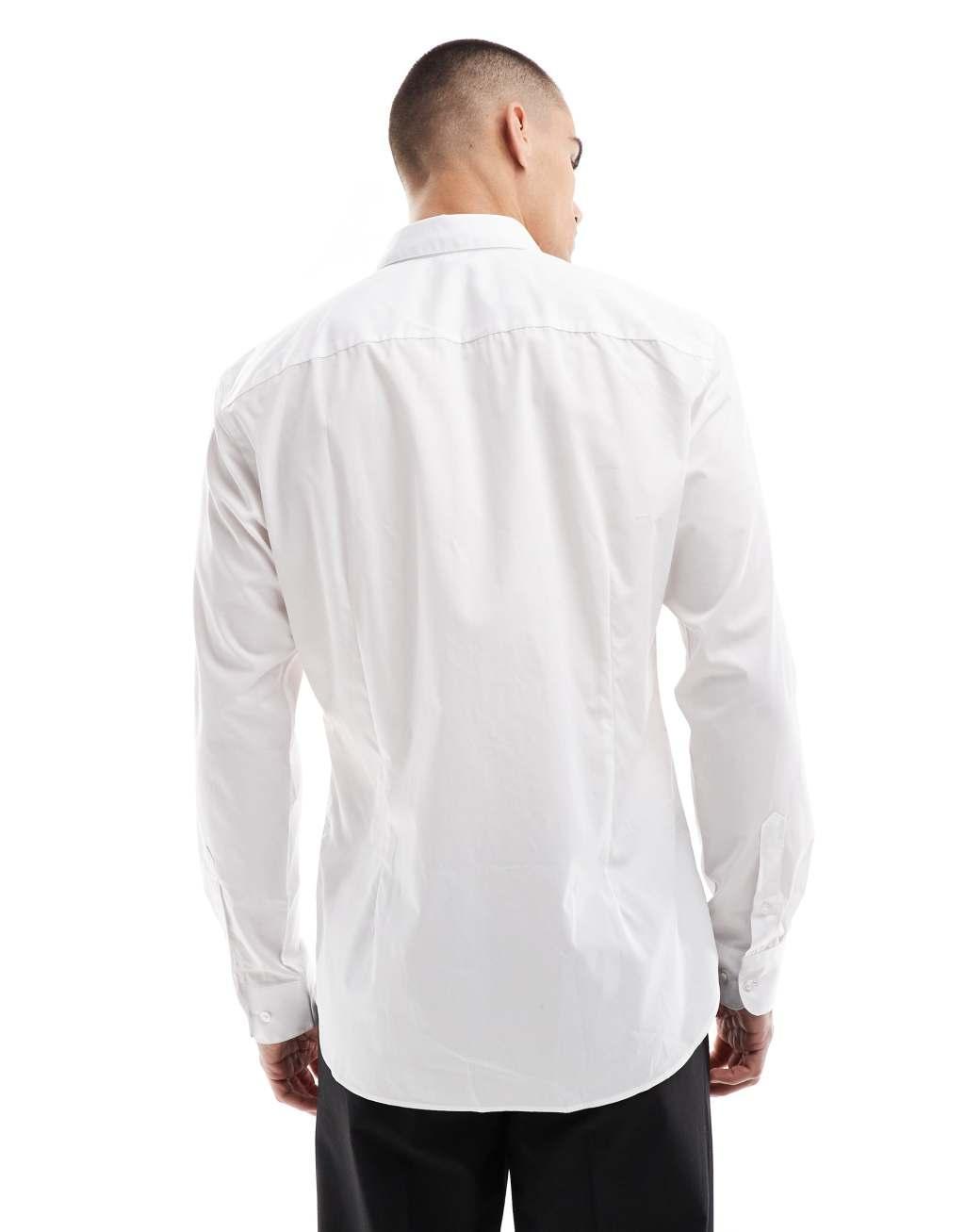 Jack & Jones slim fit smart shirt in white  Product Image