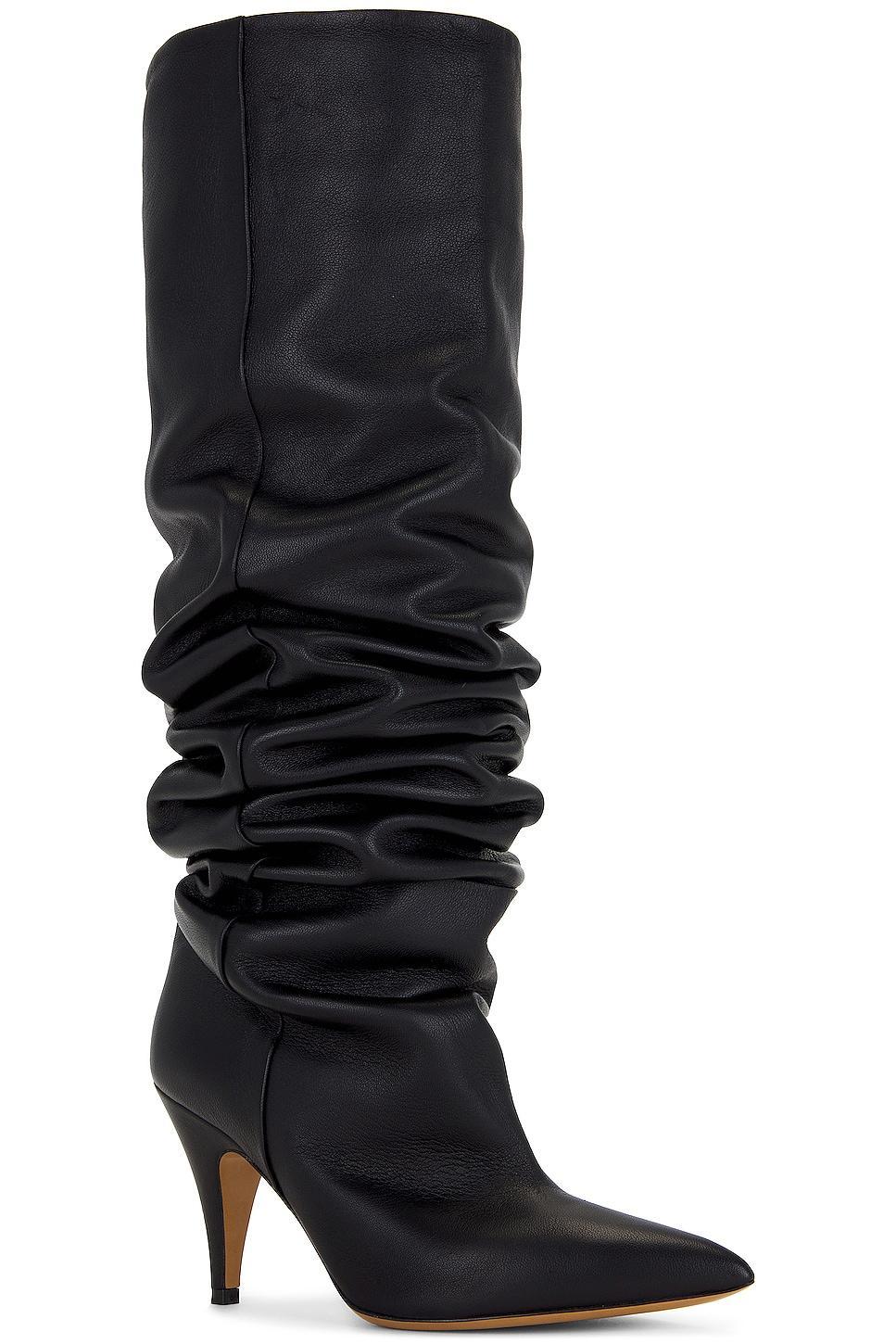 KHAITE River Knee High Boot in Black - Black. Size 36 (also in ). Product Image