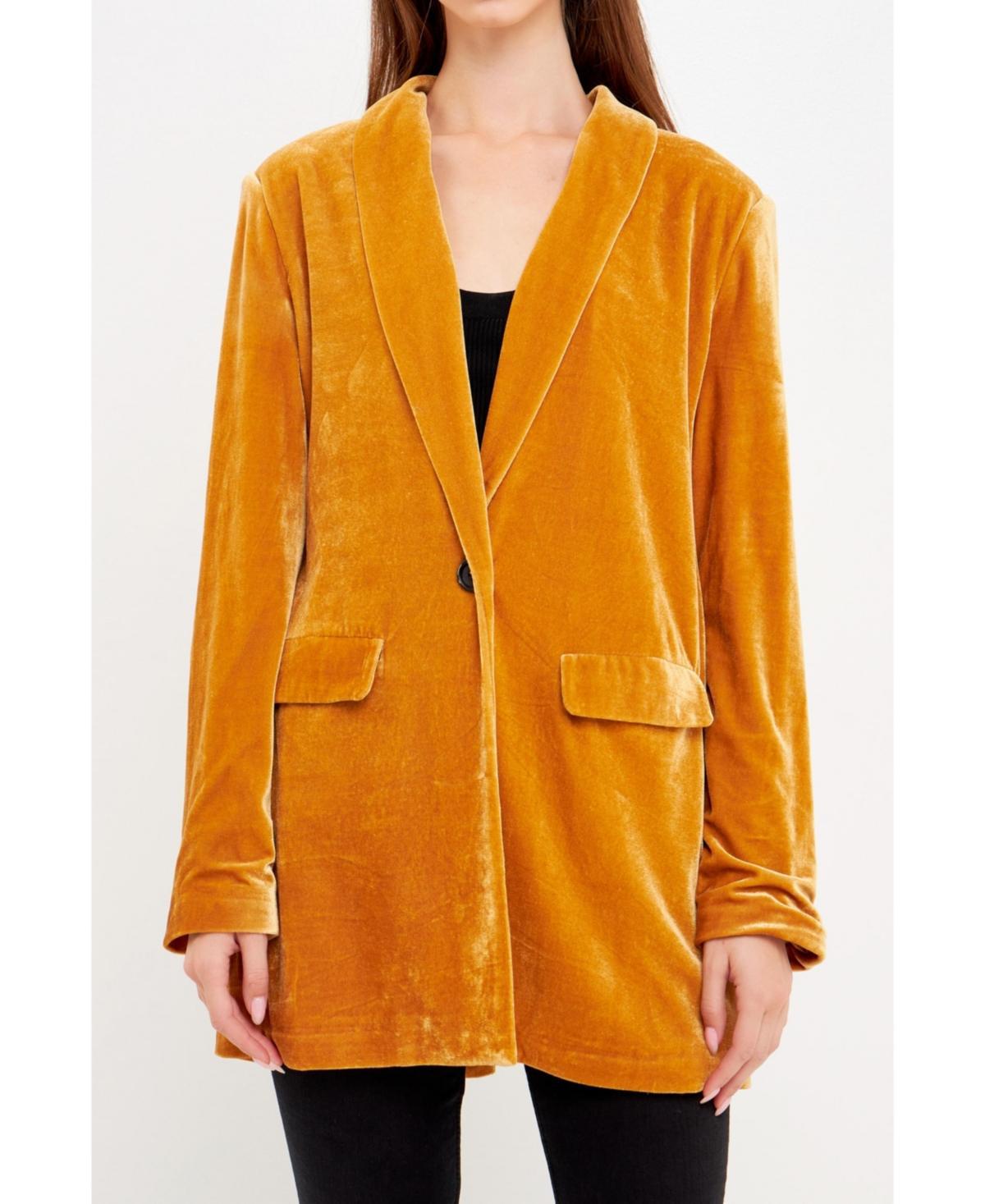 Womens Velvet Blazer Product Image