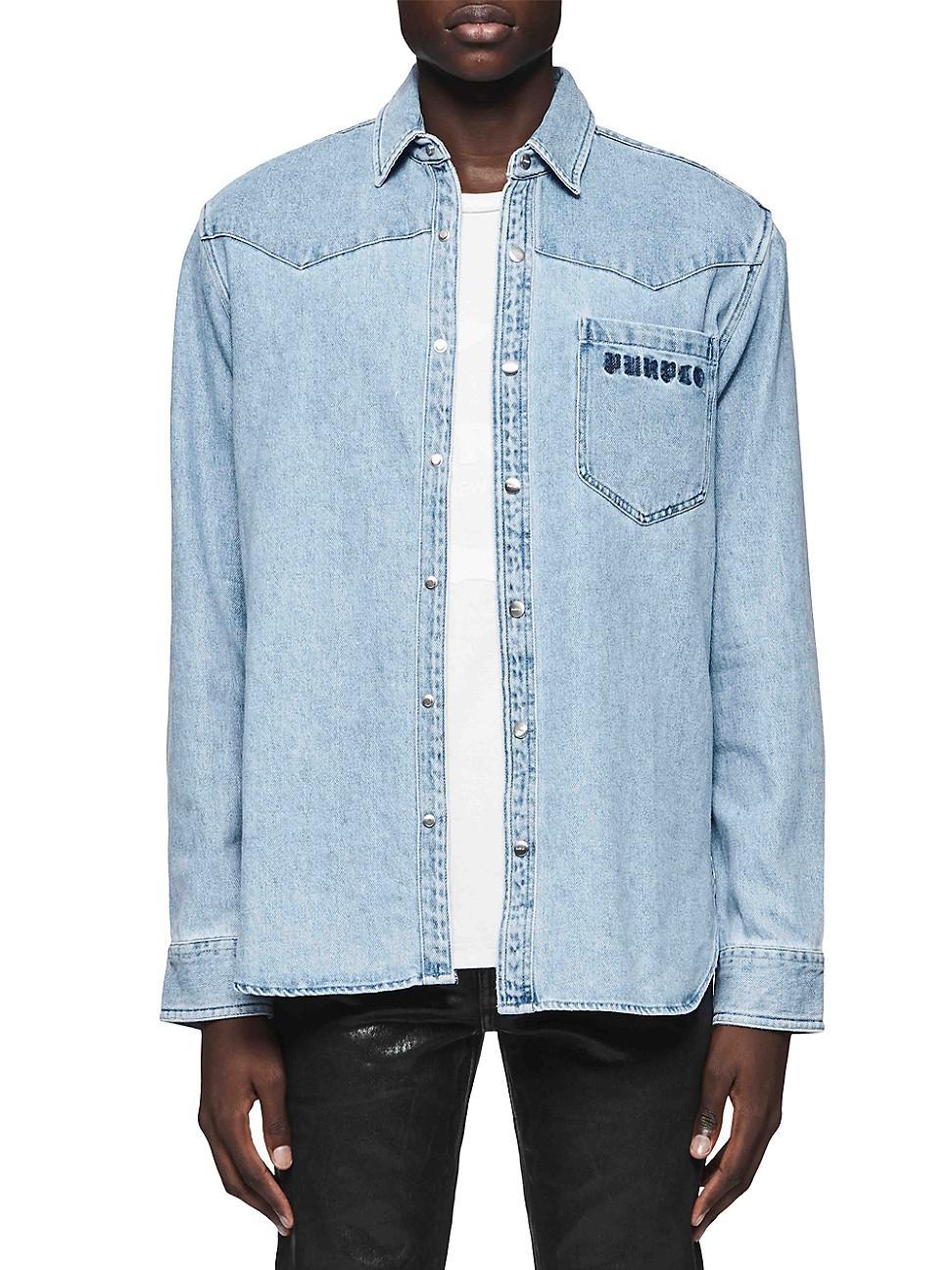 Mens Western Denim Button-Front Shirt Product Image