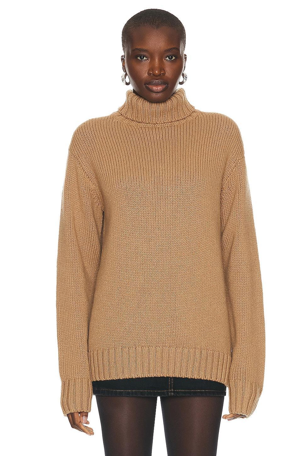 Helmut Lang Archive Turtleneck Sweater in Tan Product Image