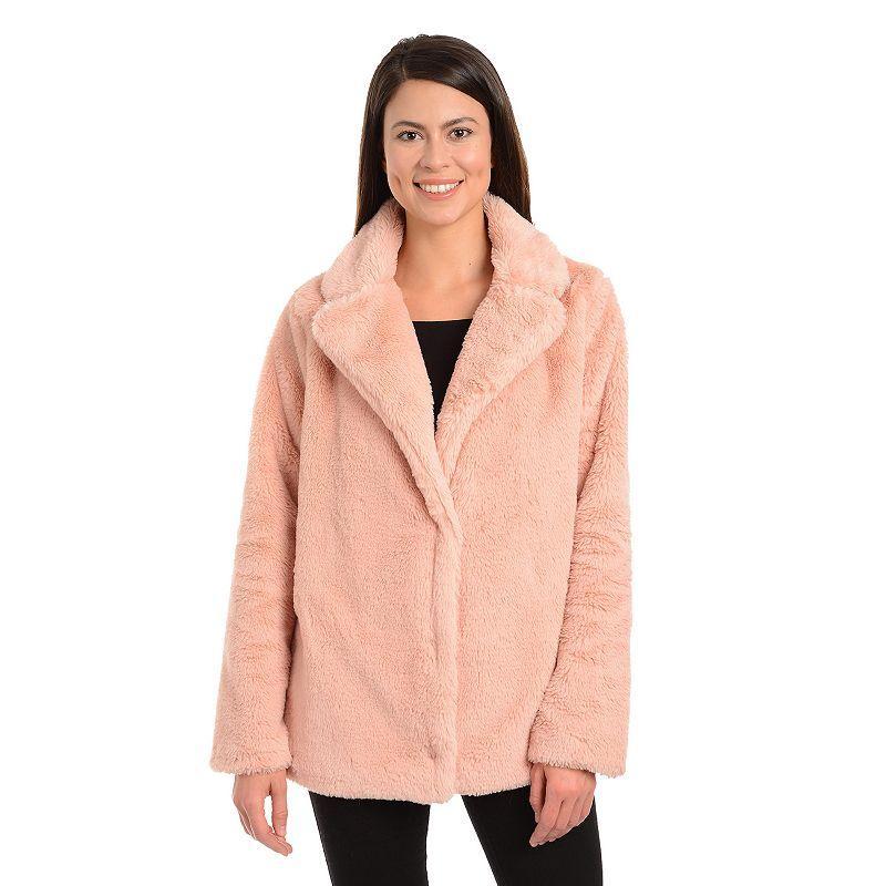 Womens Fleet Street Faux-Fur Notch Collar Coat Product Image