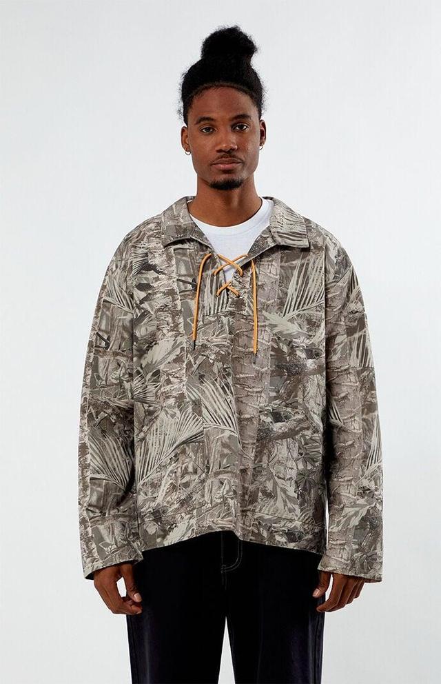 LOST Men's Riverbank Pullover Realpalm Olive Camo Shirt Product Image