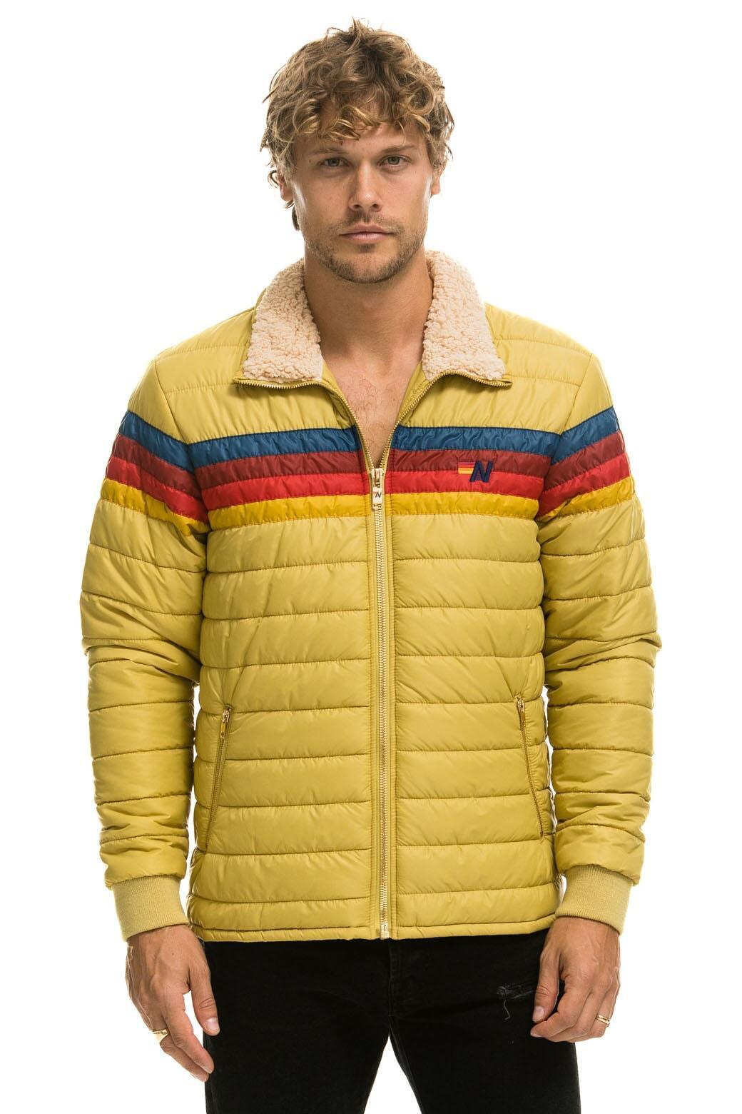 4 STRIPE RAINBOW SLEEVE JACKET  -  KHAKI Male Product Image