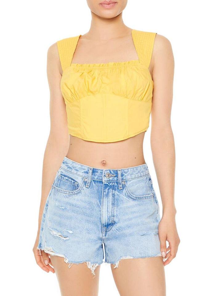 Poplin Curved-Hem Crop Top | Forever 21 Product Image