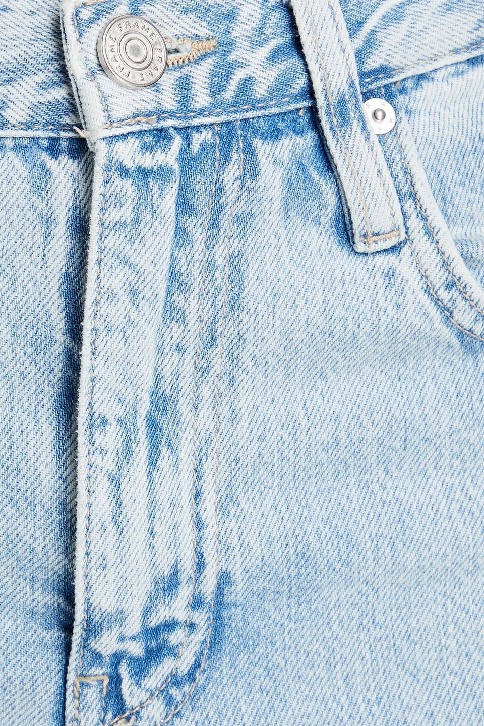 Cropped High-rise Tapered Jeans In Light Denim Product Image