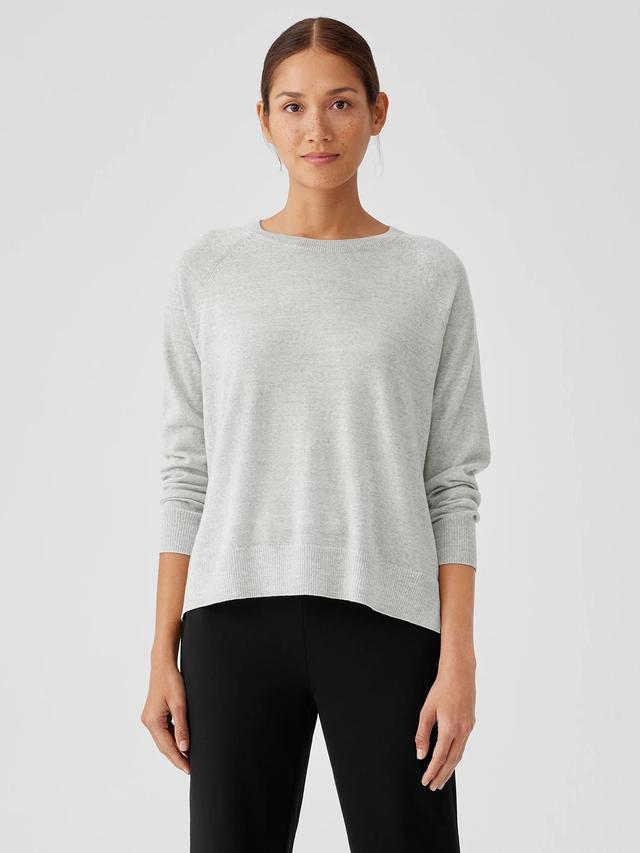 EILEEN FISHER Fine Merino Jersey Crew Neck Top in Regenerative Woolfemale Product Image