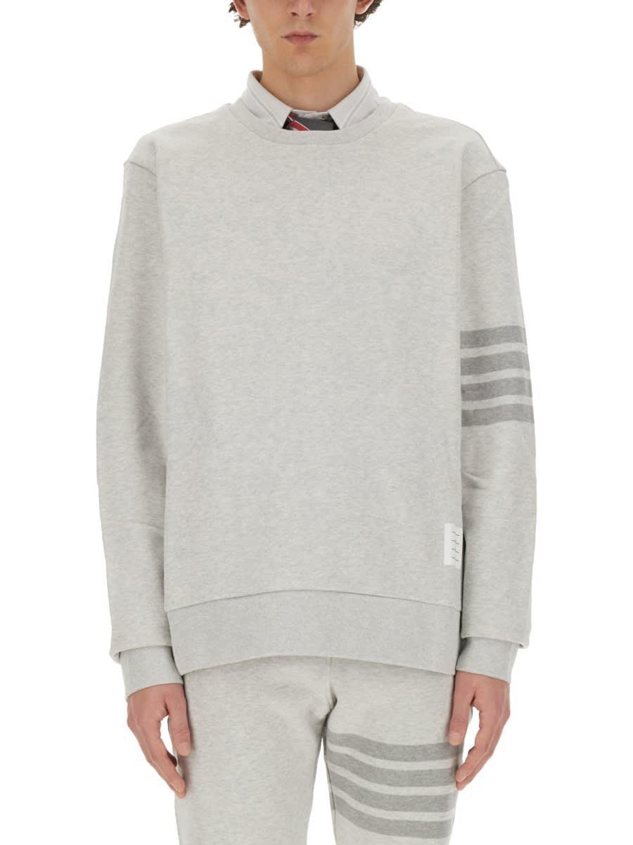 THOM BROWNE Grey 4-bar Sweatshirt In Gray product image