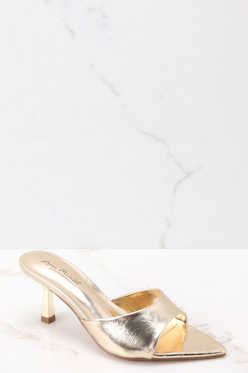 Path To Greatness Gold High Heel Sandal Product Image