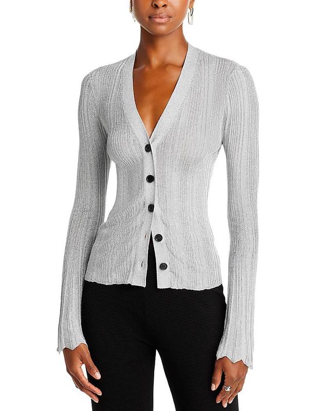 A.L.C. Melanie Cardigan in Mercury - Metallic Silver. Size XS (also in ). Product Image