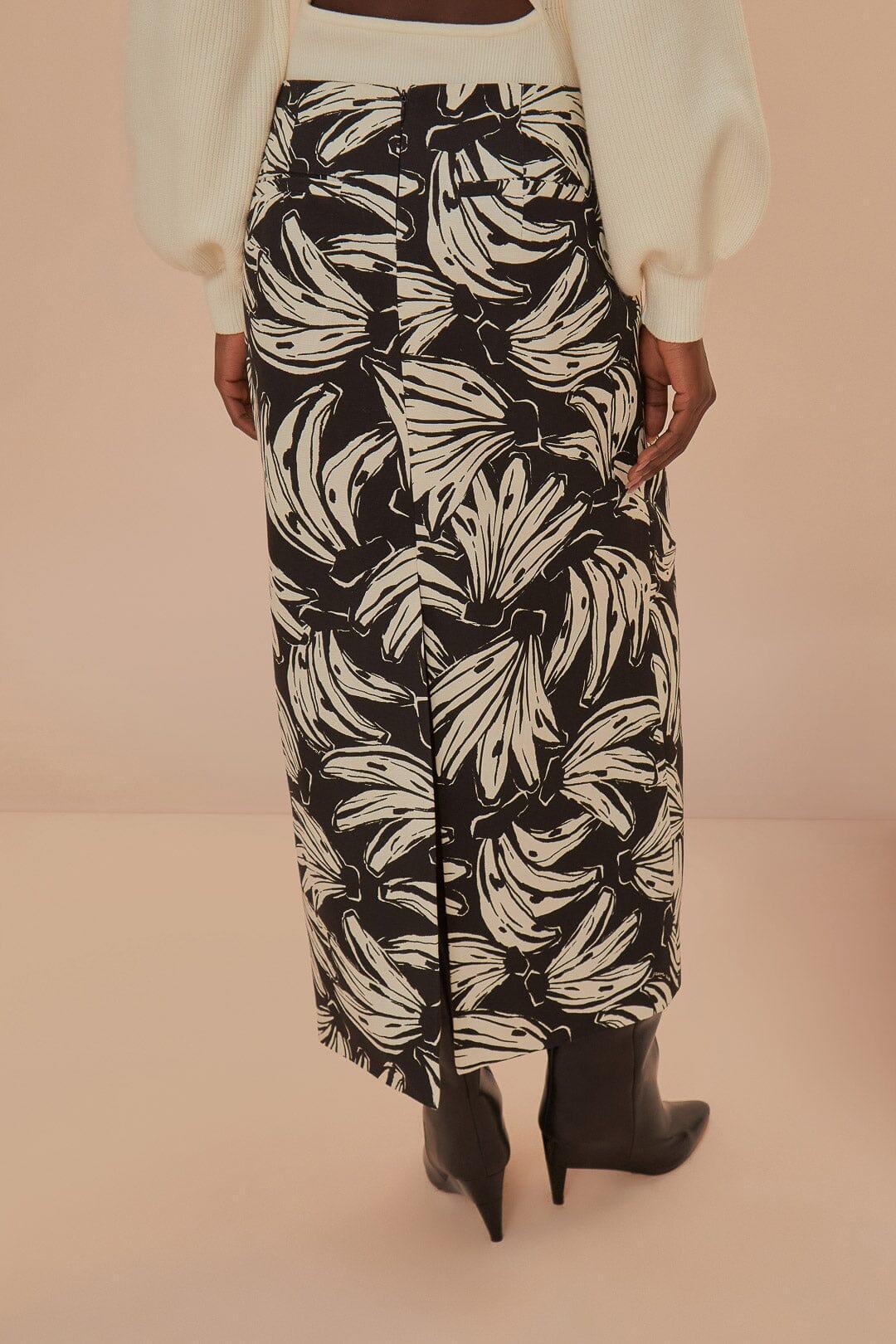 Black Bossa Banana Low Waisted Maxi Skirt Product Image