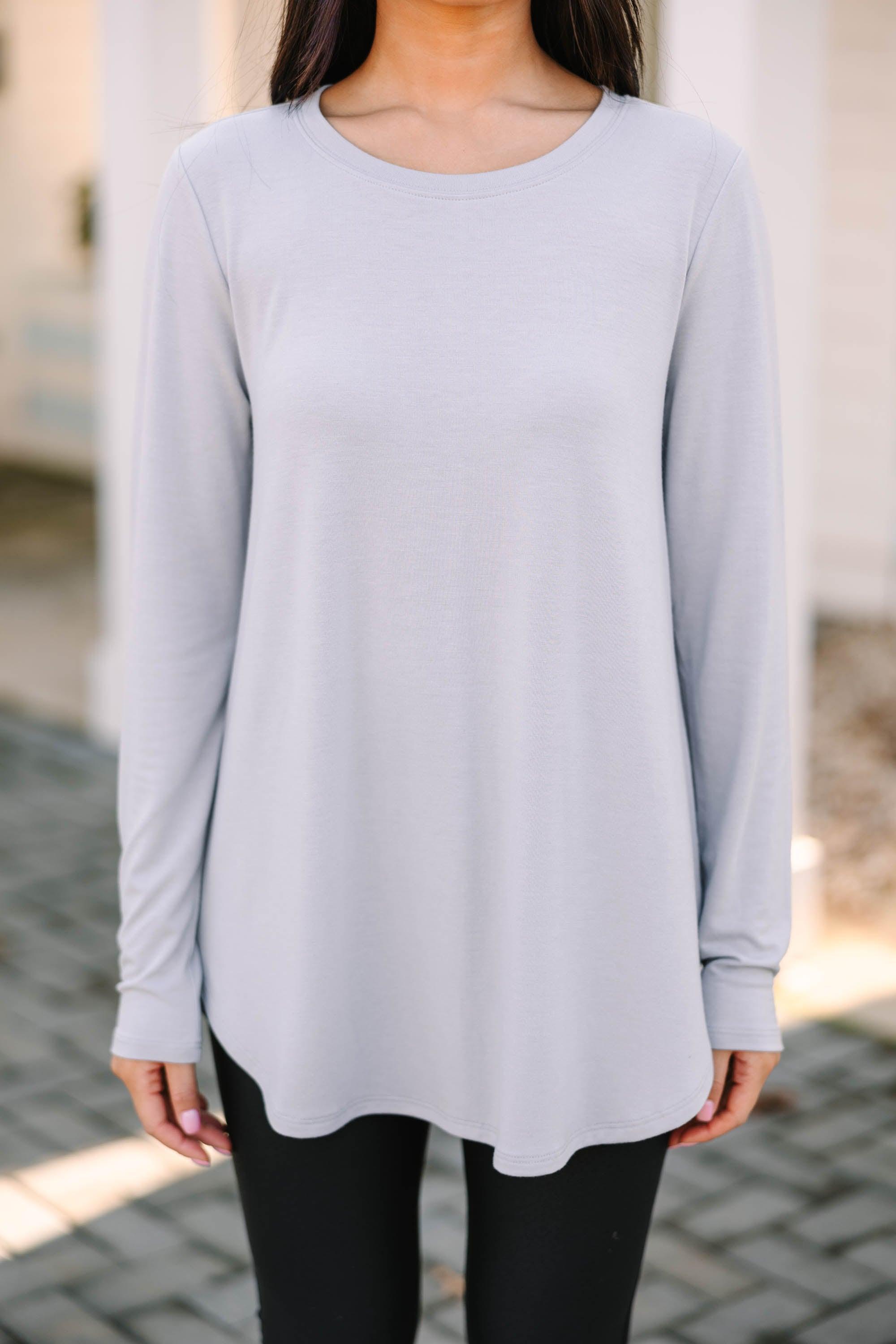 Won't Let You Down Light Gray Classic Top Female Product Image