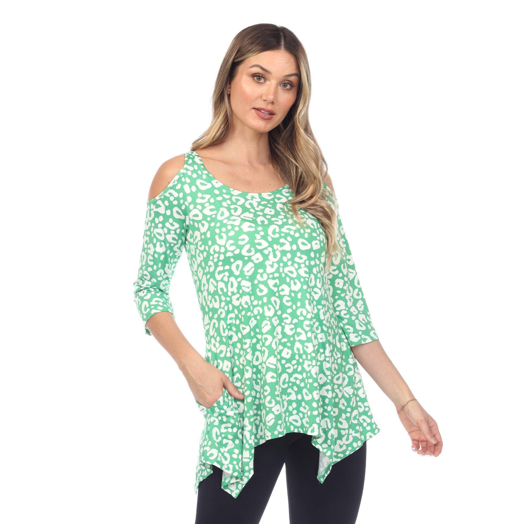 Women's Leopard Cold Shoulder Tunic Product Image