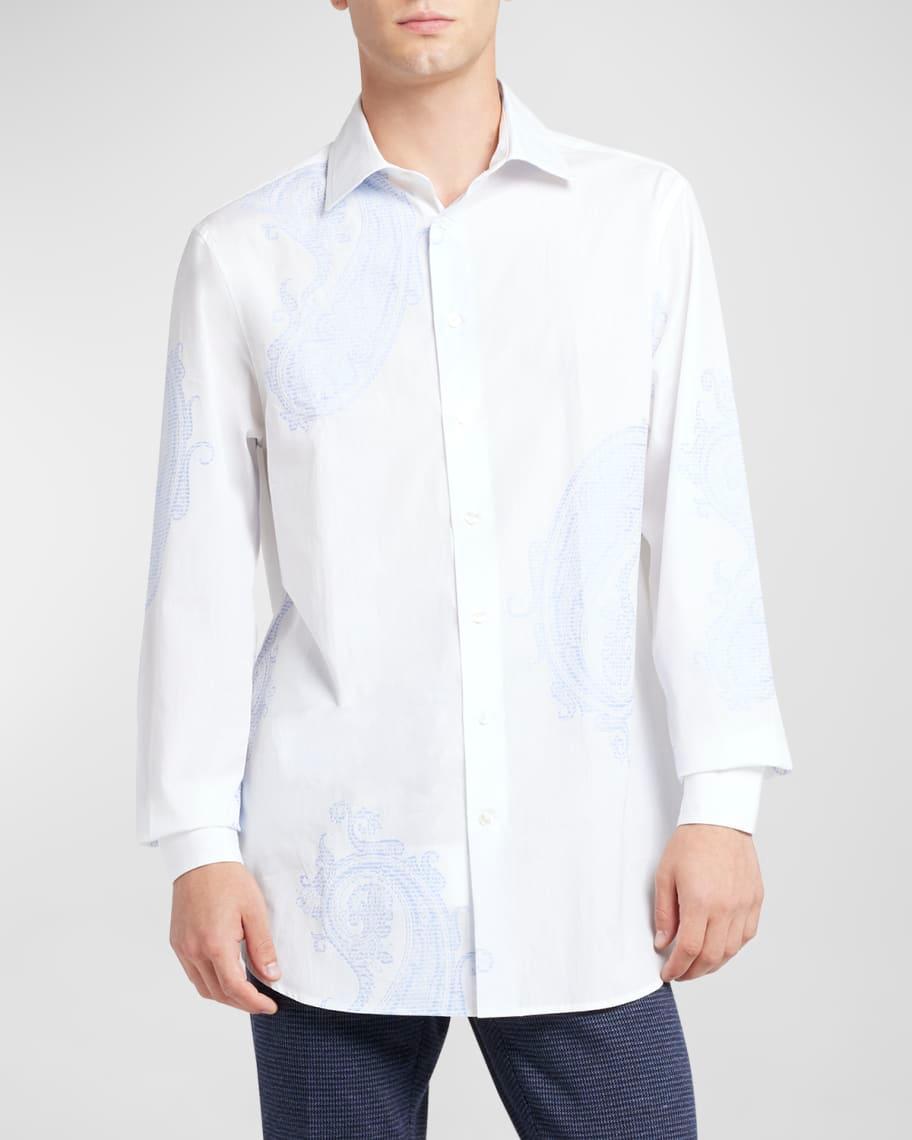 Mens Paisley Jacquard Cotton Dress Shirt Product Image