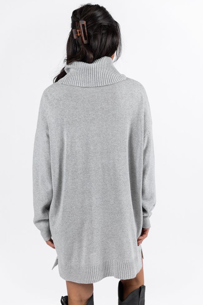 Changing Locations Grey Turtleneck Sweater Dress FINAL SALE Product Image