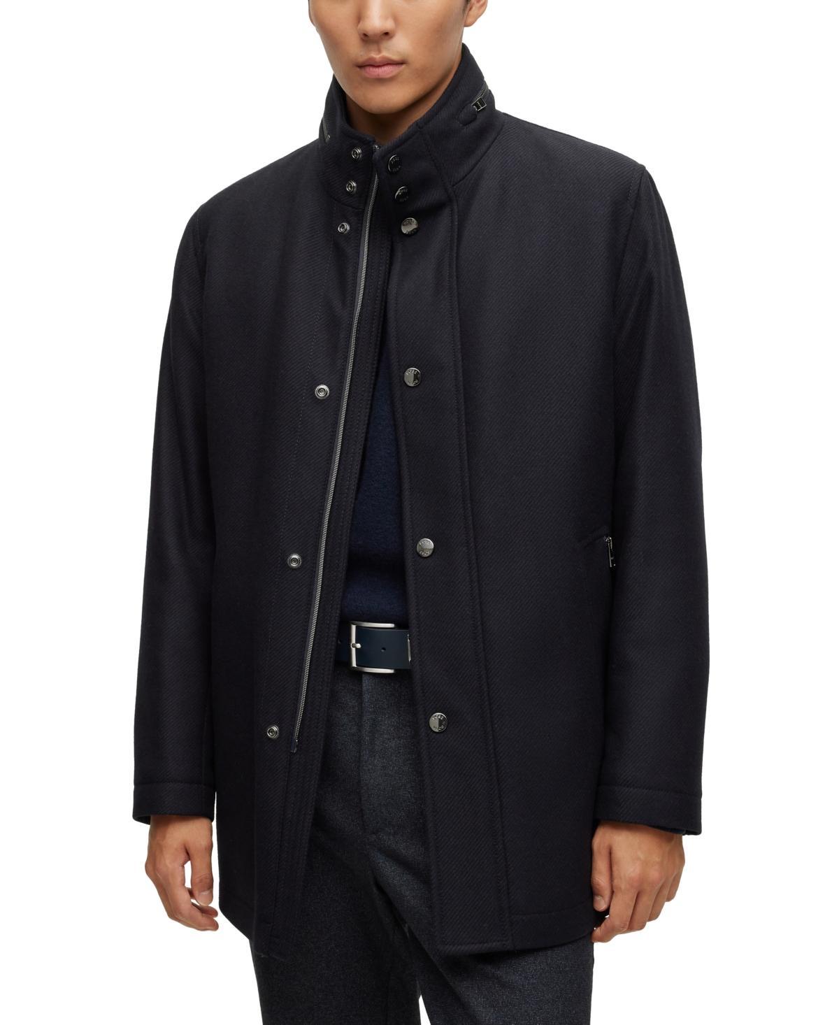 Boss by Hugo Boss Mens Melange Relaxed-Fit Coat Product Image