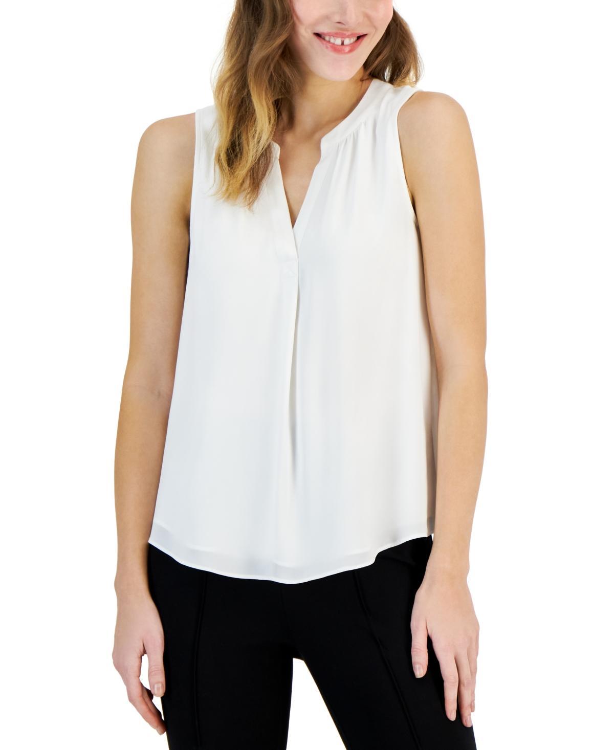 Women's Split-Neck Sleeveless Top Product Image