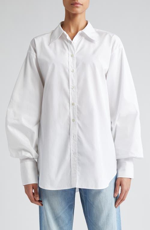 BITE Studios Crinkled Sleeve Organic Cotton Poplin Button-Up Shirt Product Image