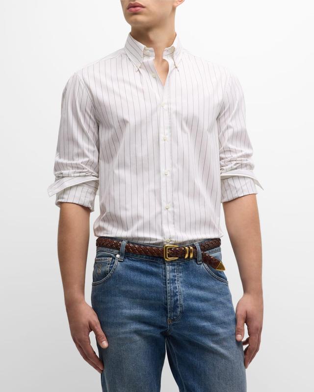 Mens Poplin Pinstripe Button-Down Shirt Product Image