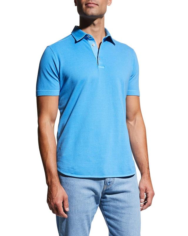 3-Button Cotton Polo Shirt Product Image