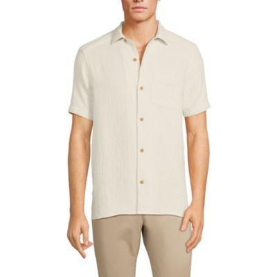 Lands End Mens Short Sleeve Gauze Camp Collar Shirt Product Image