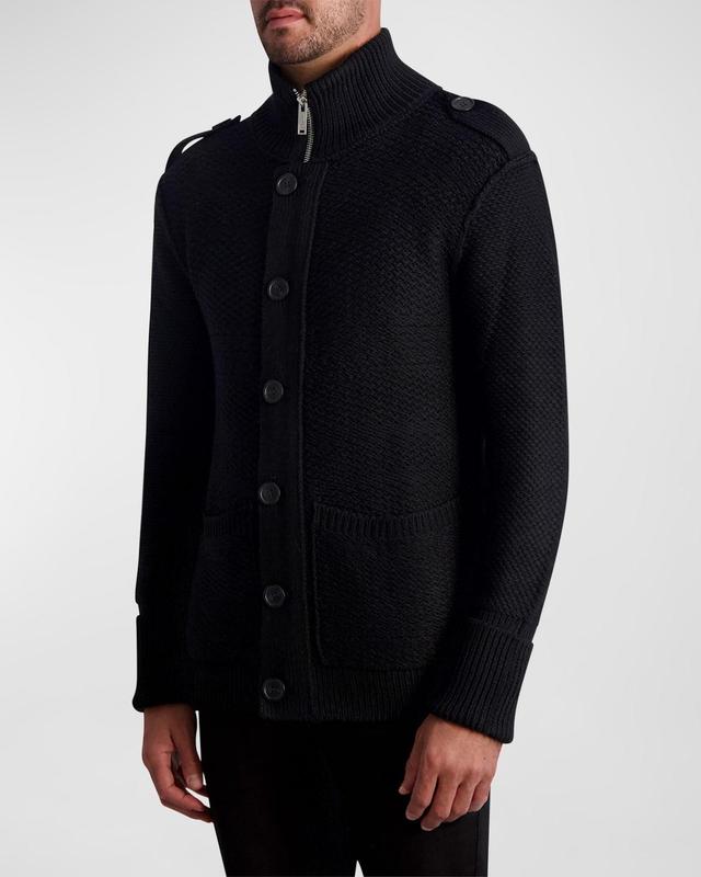 Karl Lagerfeld Paris White Label Marled Wool Blend Cardigan Product Image