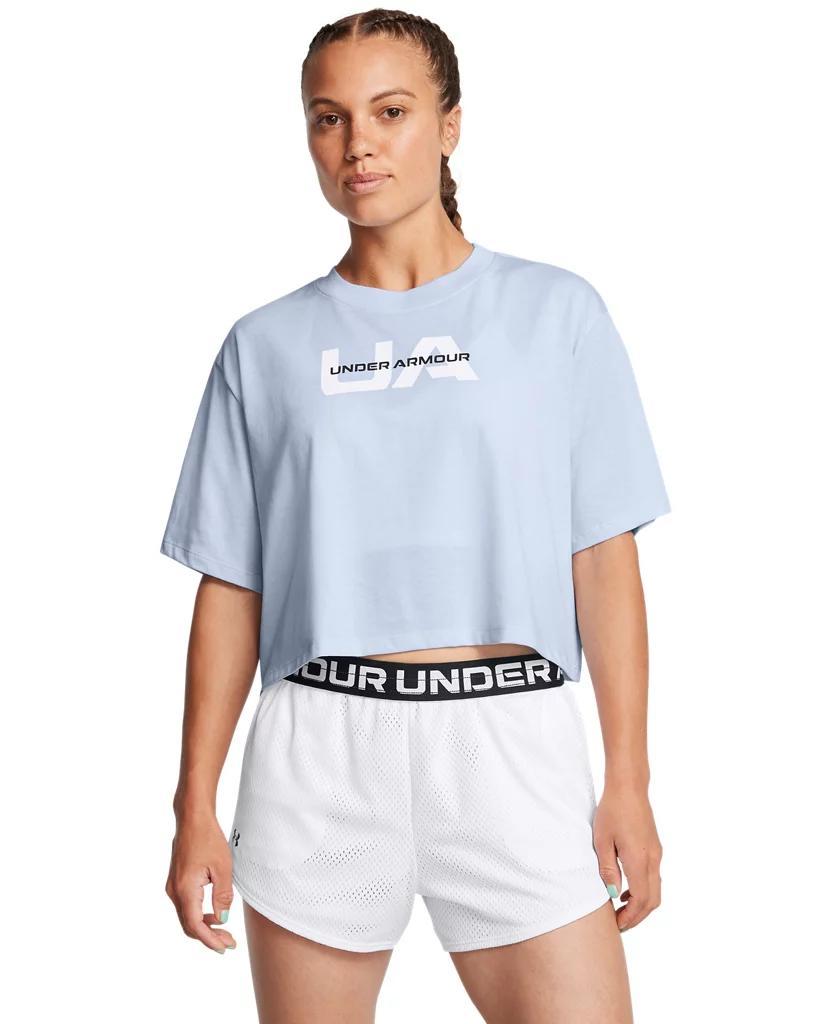 Womens UA Boxy Crop Branded Short Sleeve Product Image