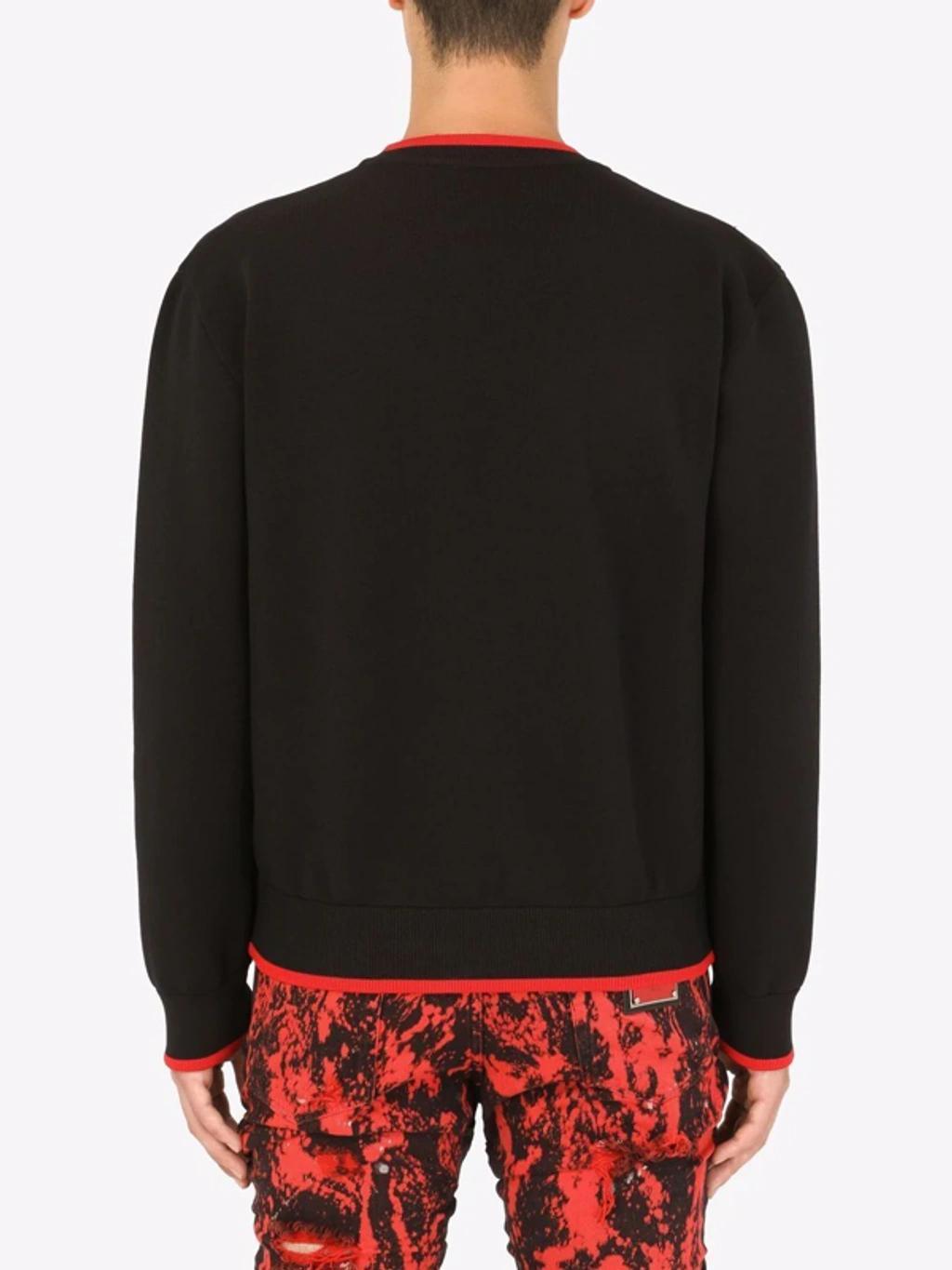 Black Logo-embroidered Knitted Jumper In Nero Product Image