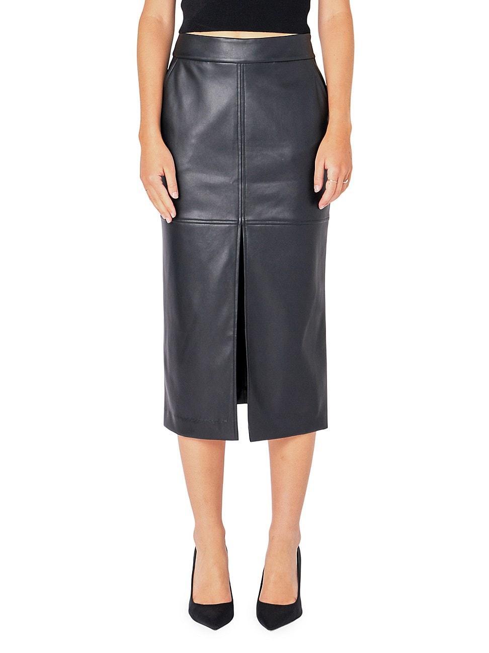 Endless Rose Faux Leather Midi Skirt product image