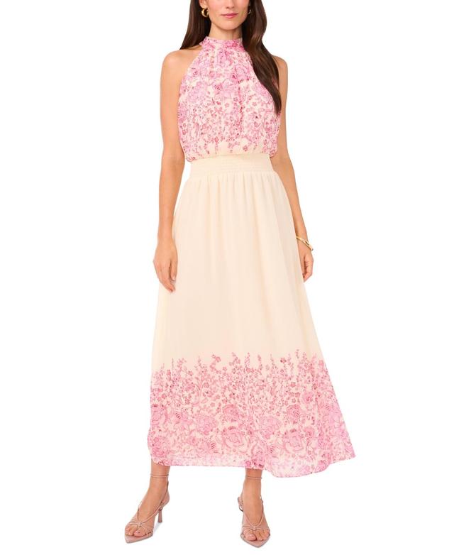 Women's Floral-Print Halter-Neck Maxi Dress Product Image