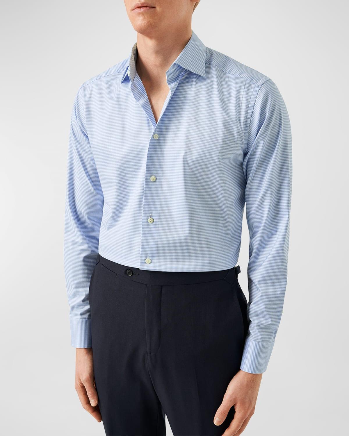 Men's Cotton Micro-Check Dress Shirt Product Image