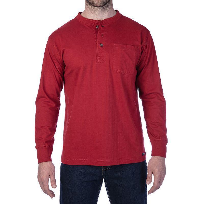 Mens Smiths Workwear Regular-Fit Sherpa Bonded Thermal Henley Pullover Product Image