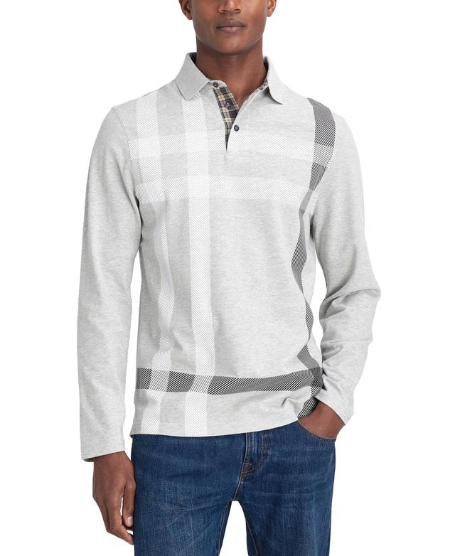 Barbour Mens Blaine Tailored-Fit Tartan Long-Sleeve Polo Shirt Product Image