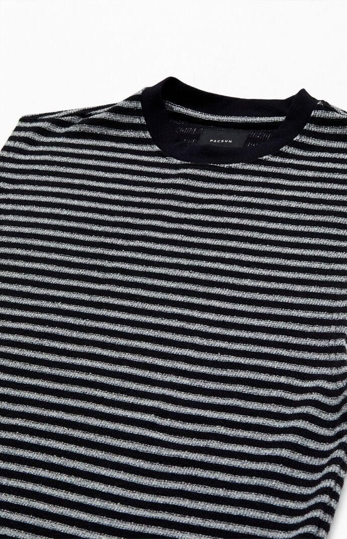 Mens Compass Striped Textured Tank Top in Black Product Image