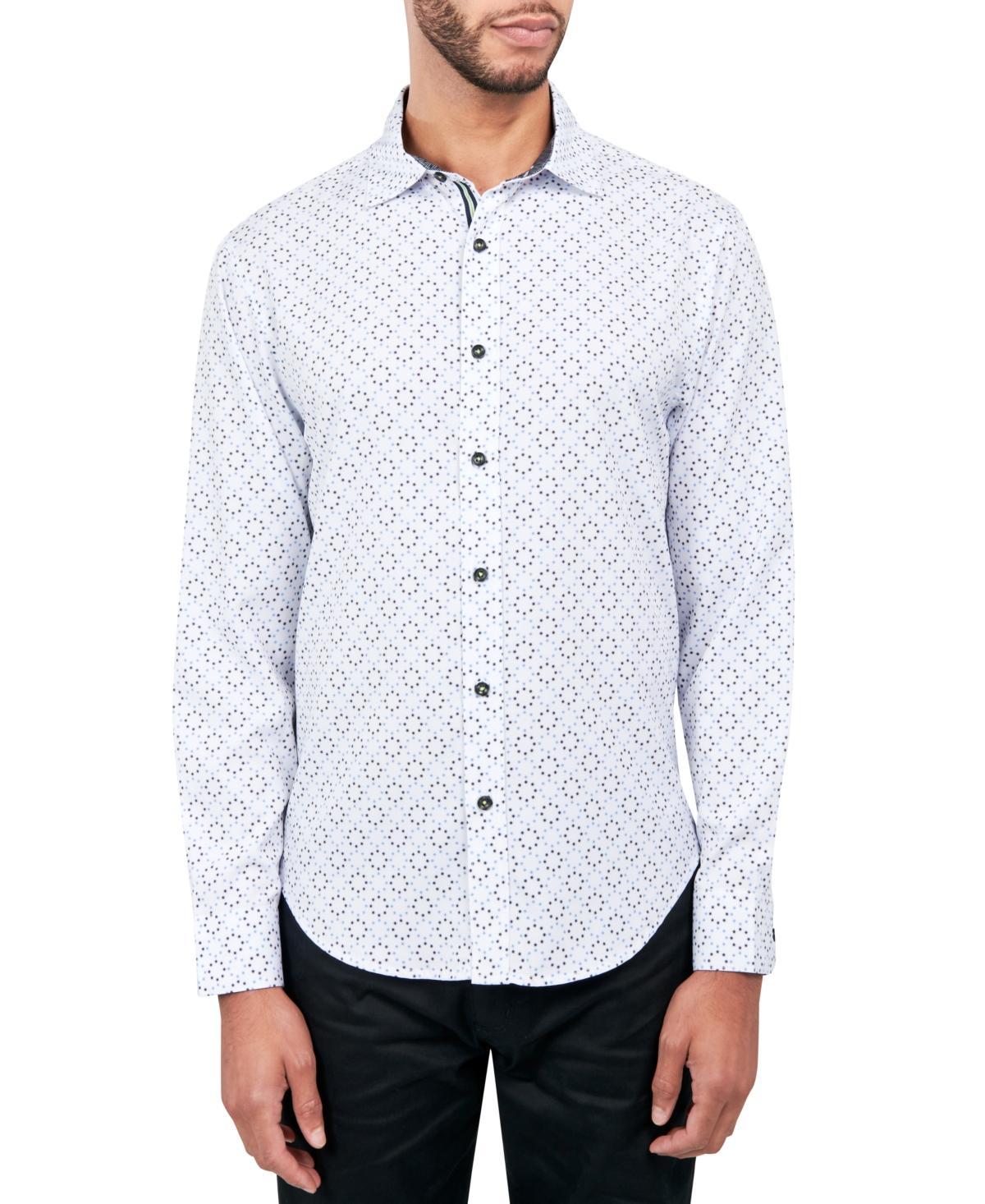 Society of Threads Mens Regular-Fit Non-Iron Performance Stretch Geo-Print Button-Down Shirt Product Image