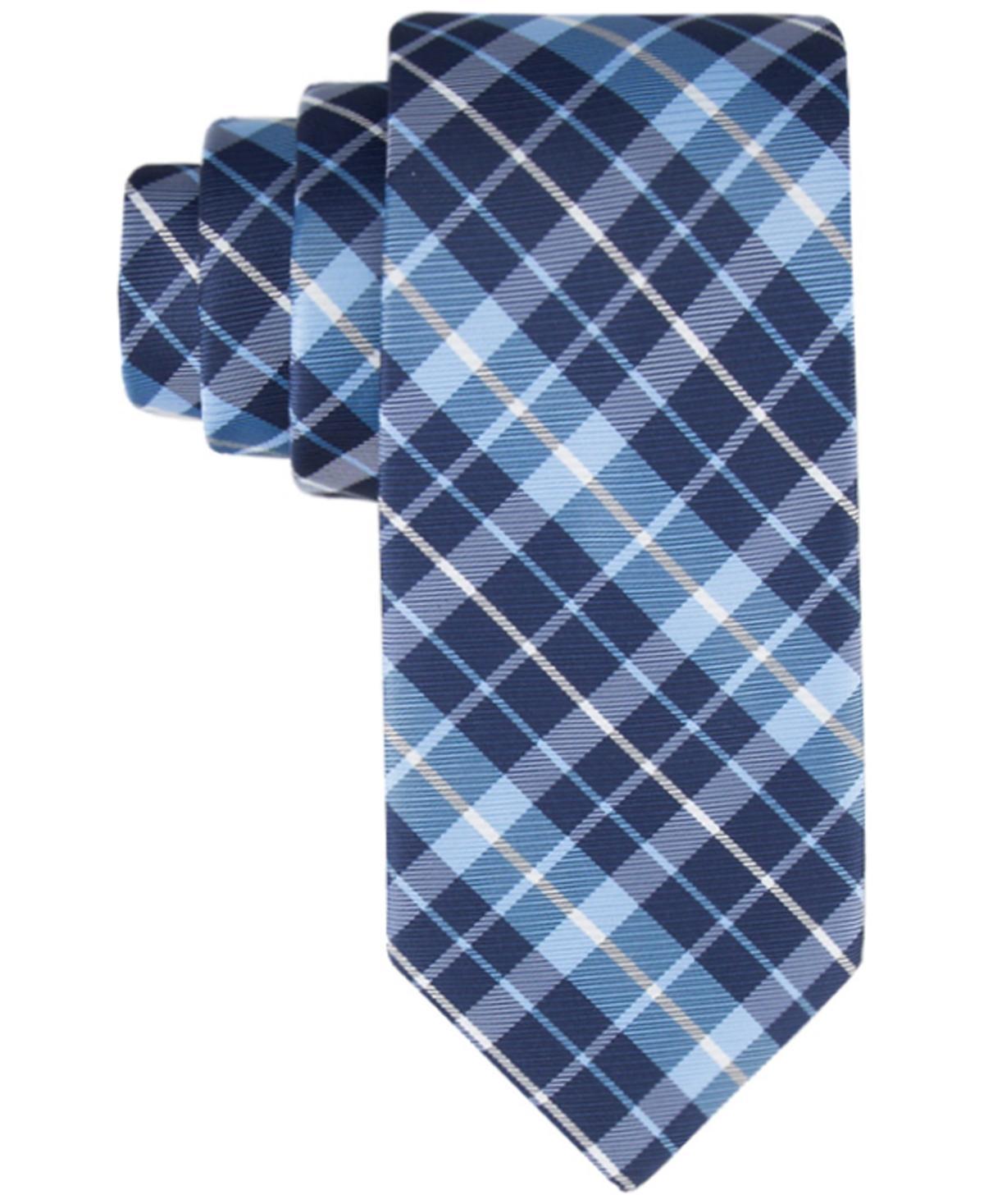 Tommy Hilfiger Mens Classic Twill Plaid Tie - Navy Product Image