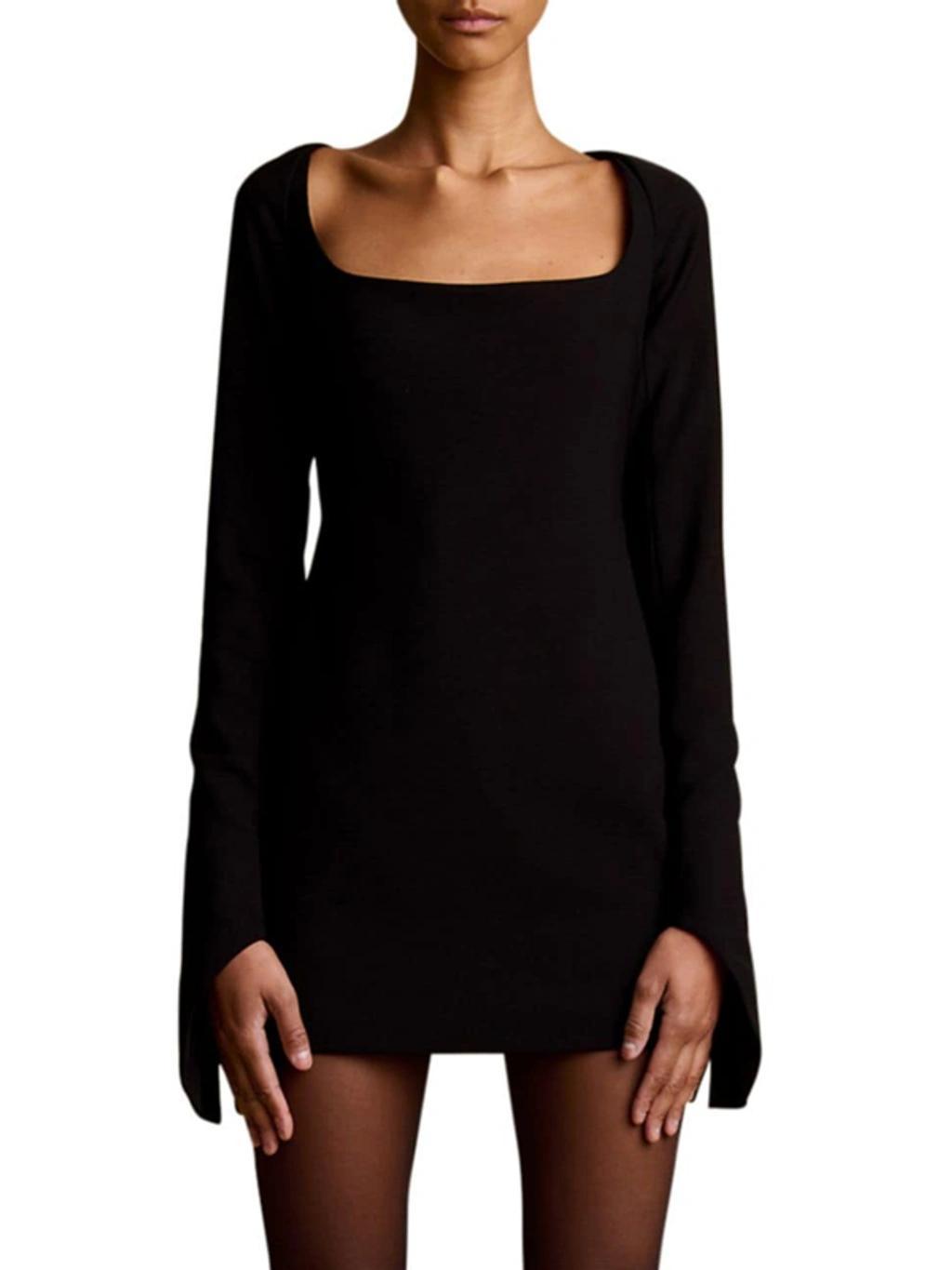 Tate Square-neck Minidress In Black Product Image