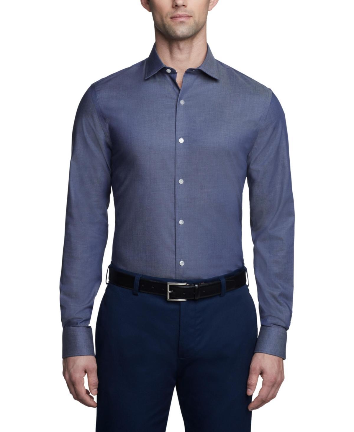 Tommy Hilfiger Mens Th Flex Slim Fit Wrinkle Free Stretch Twill Dress Shirt Product Image