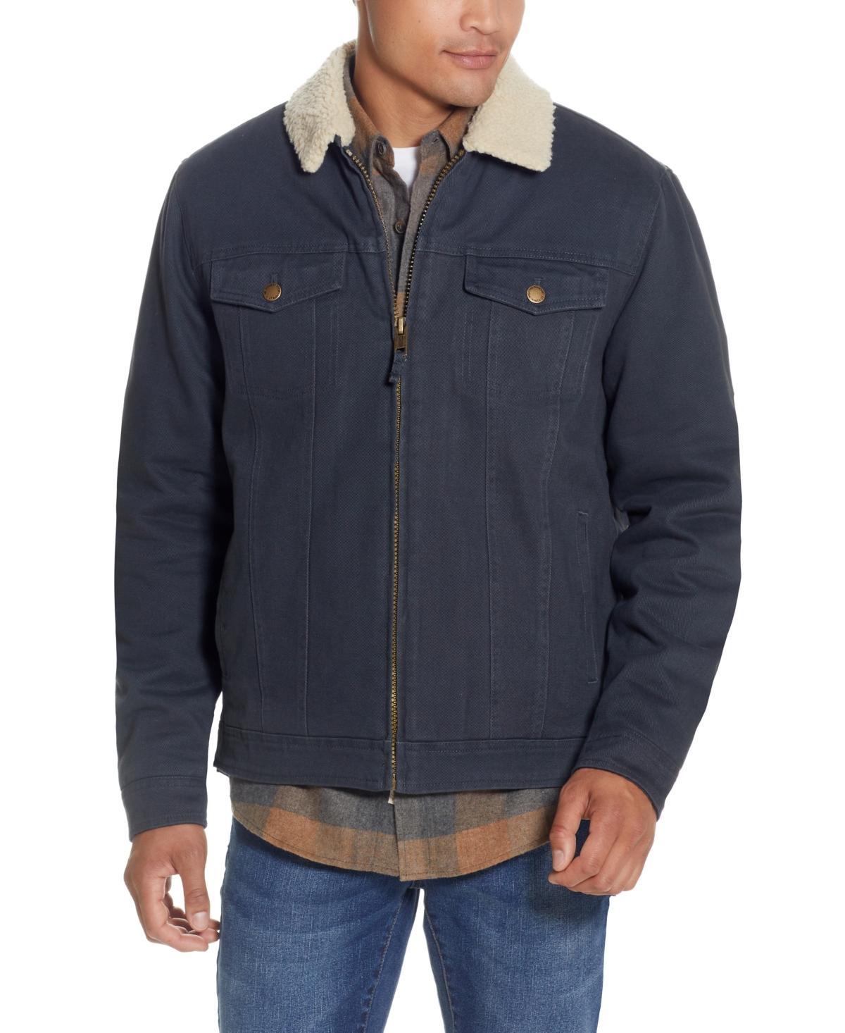 Weatherproof Vintage Mens Sherpa Lined Canvas Twill Trucker Jacket Product Image