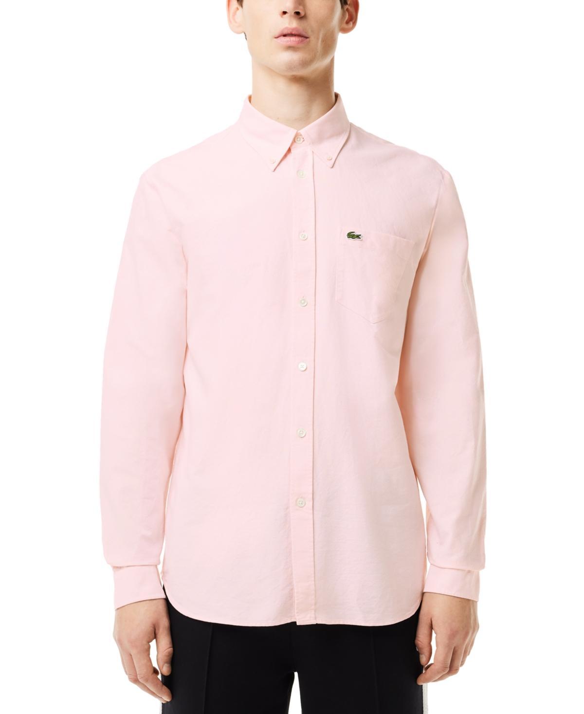 Lacoste Mens Woven Long Sleeve Button-Down Oxford Shirt Product Image