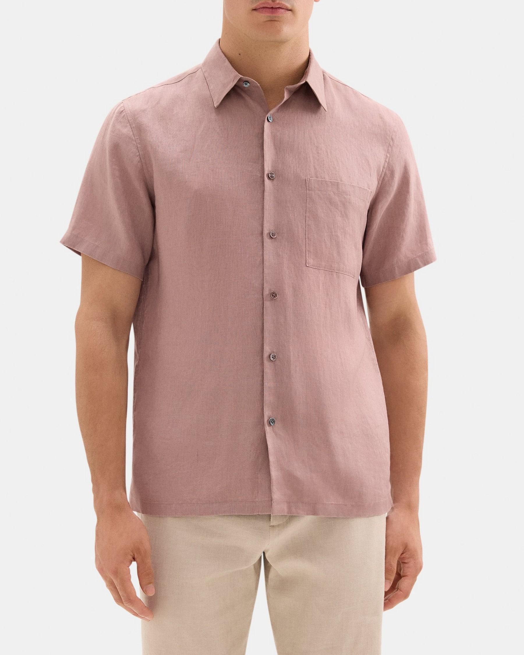 Standard-Fit Short-Sleeve Shirt in Linen Product Image