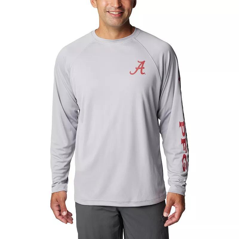 Mens Columbia Gray Alabama Crimson Tide Terminal Tackle Omni-Shade Raglan Long Sleeve T-Shirt Product Image