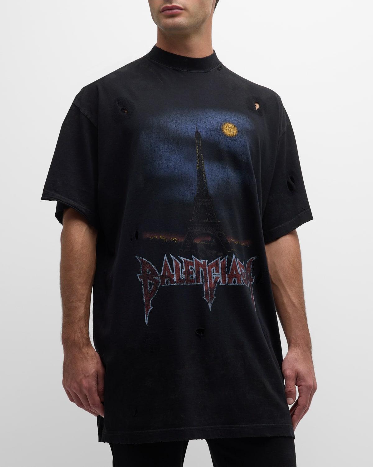 Mens Paris Moon T Shirt Oversized Product Image