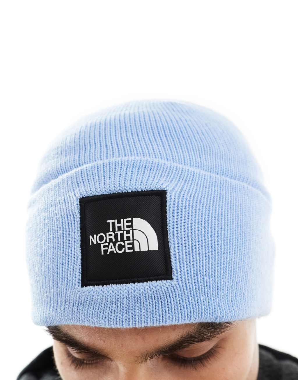 The North Face Big Box cuffed beanie in cornflower blue Product Image